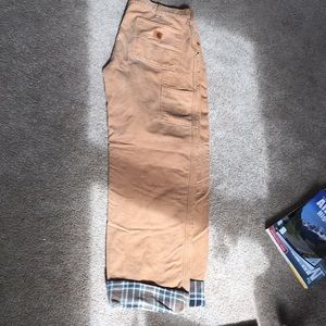 Carhartt flannel lined washed duck dungarees